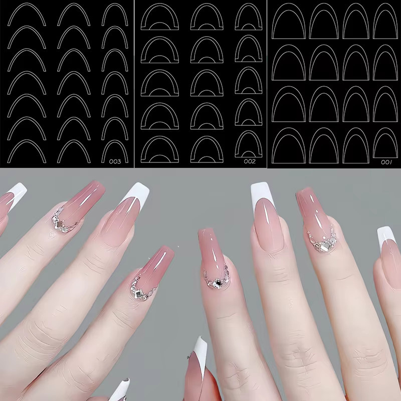 KANIU French-Tip-Nagelsticker, selbstklebende Mehrfach-Kurven-Schablonen - Bild 6