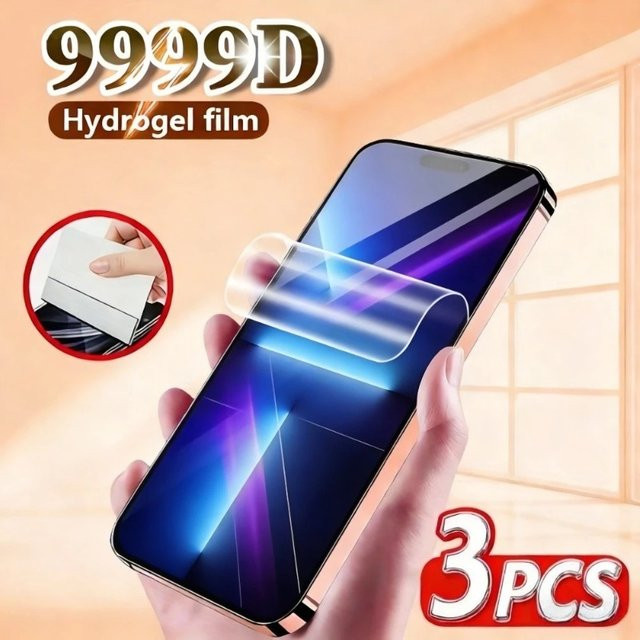 ZMZE 3er-Pack Ultra-Klare Hydrogel-Displayschutzfolie für iPhone 17 16 15 14 13 12 11 Pro Max Plus XR XS Mini, Transparent - Bild 1