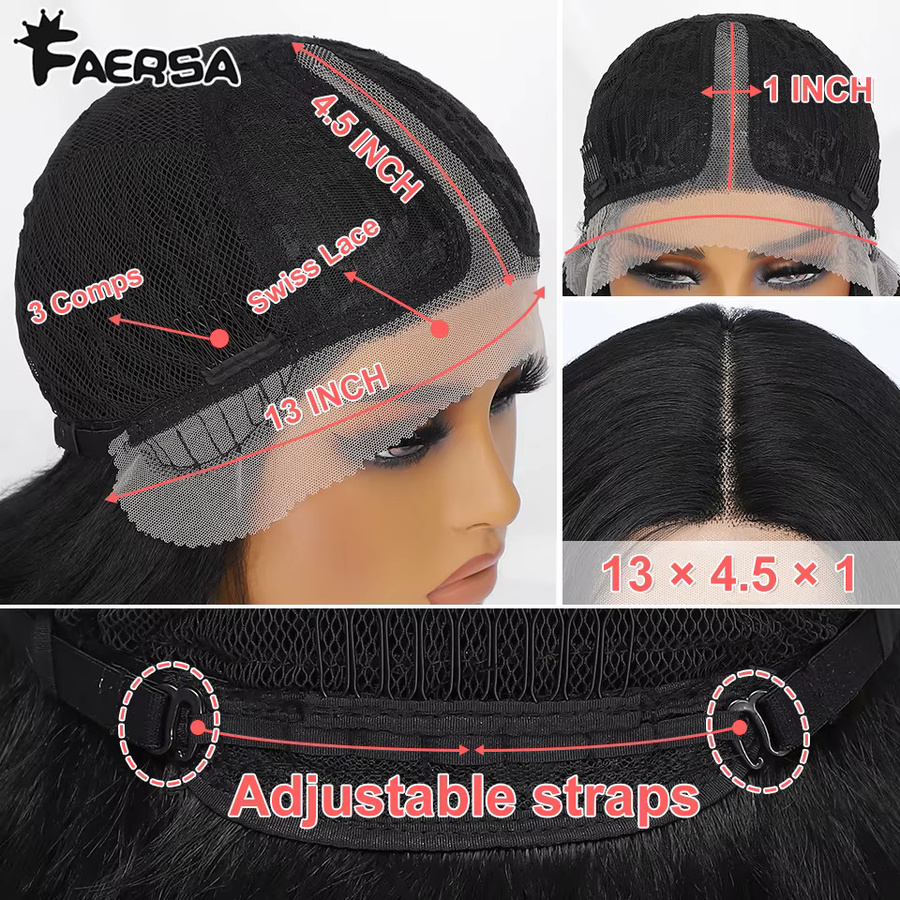 Latasha Perücke, synthetisch, Lace-Front, schwarzbraun lockig, Damen - Bild 4