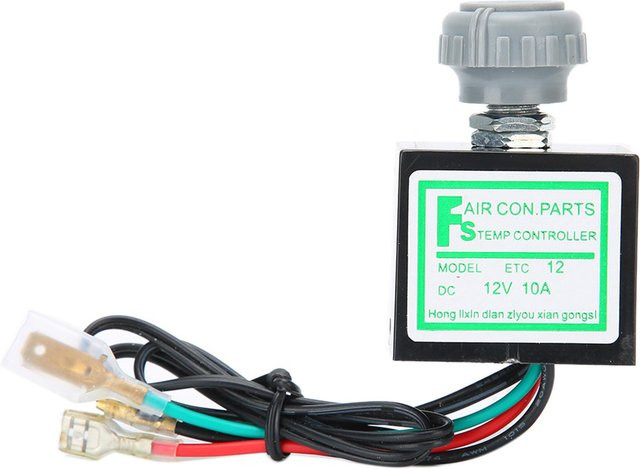 CosyHome Elektronischer Thermostatschalter für Auto Klimaanlagen 12V Temperaturregelung Grau - Bild 1