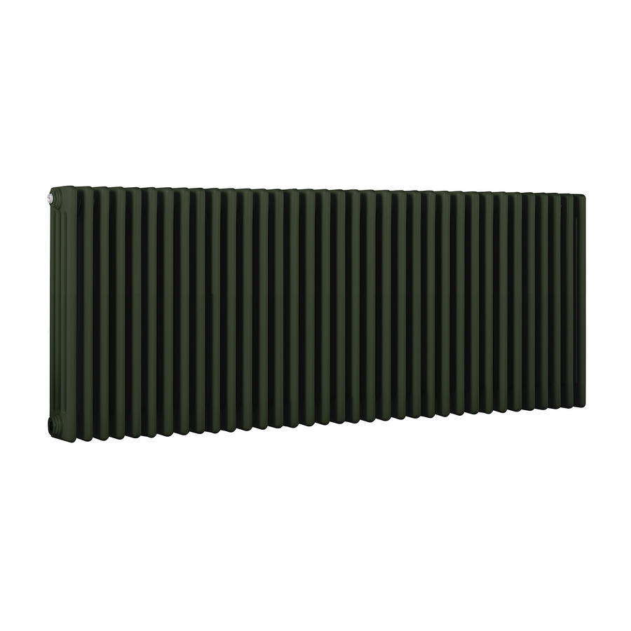 Hudson Reed Gliederheizkörper Horizontal 4-Säulen aus Stahl in Grün, B: 159,5 cm, H: 60 cm - Bild 1
