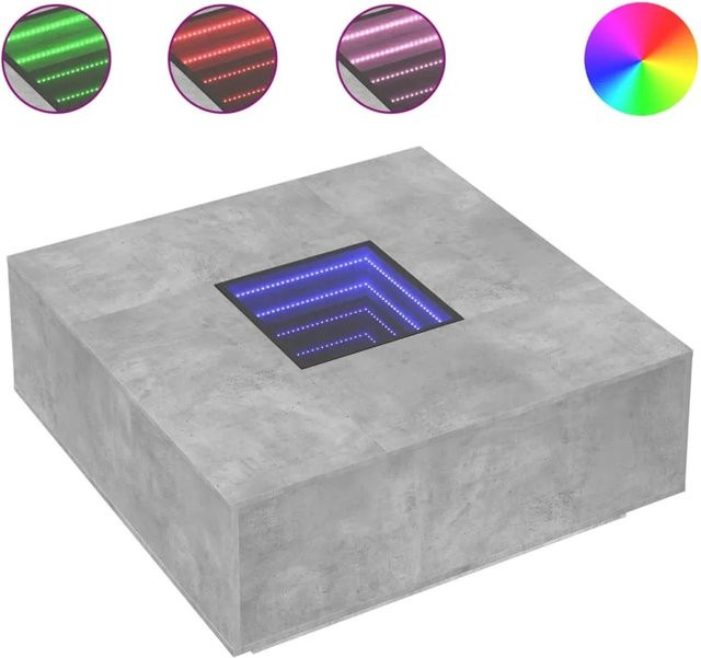 vidaXL Couchtisch mit Infinity-LED in Betongrau, B/T/H: 100 x 100 x 40 cm - Bild 1
