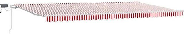 vidaXL Einziehbare Markise Rot-weiß aus Stoff und Stahl, B: 600 cm, T: 300 cm - Bild 1