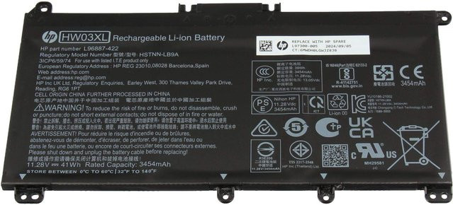 HP Li-Ion Akku Pack L96887-2B1 in Schwarz mit 3.72Ah - Bild 1
