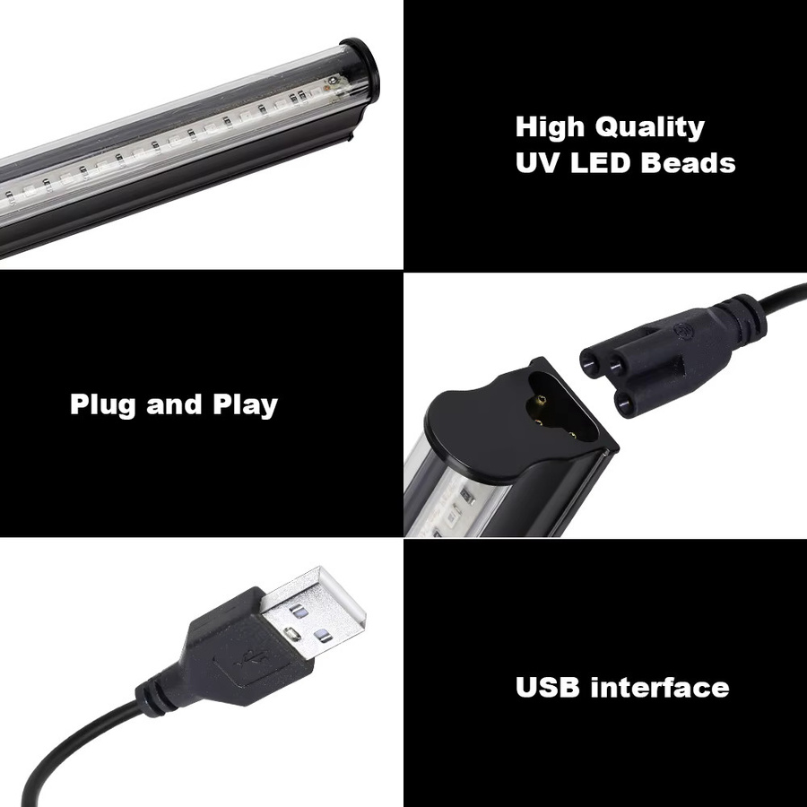 PARKSON 2er Set USB UV LED Schwarzlicht T8 Röhren mit 395nm bis 400nm für Party und Disco in Schwarz - Bild 4