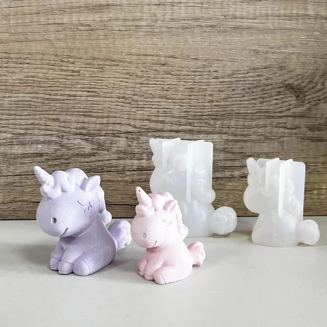 3D Geometrische Silikon Form für Seife Kerzen und Gips in Formen wie Einhorn Katze Hirsch oder Bär für dein Handwerk - Bild 1