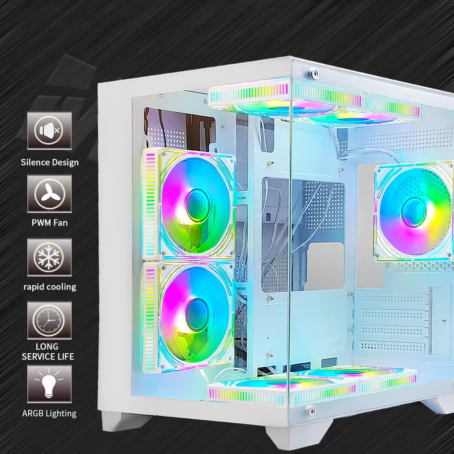 MANMU RGB Gehäuselüfter für PC mit PWM und SYNC, 120 mm - Bild 5