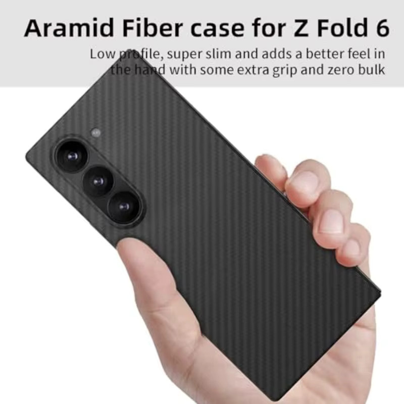 Samsung Aramid-Kevlar-Carbonfaser Handyhülle für Galaxy Z Fold 7, 6, 5 in Schwarz mit magnetischer kabelloser Ladefunktion - Bild 2