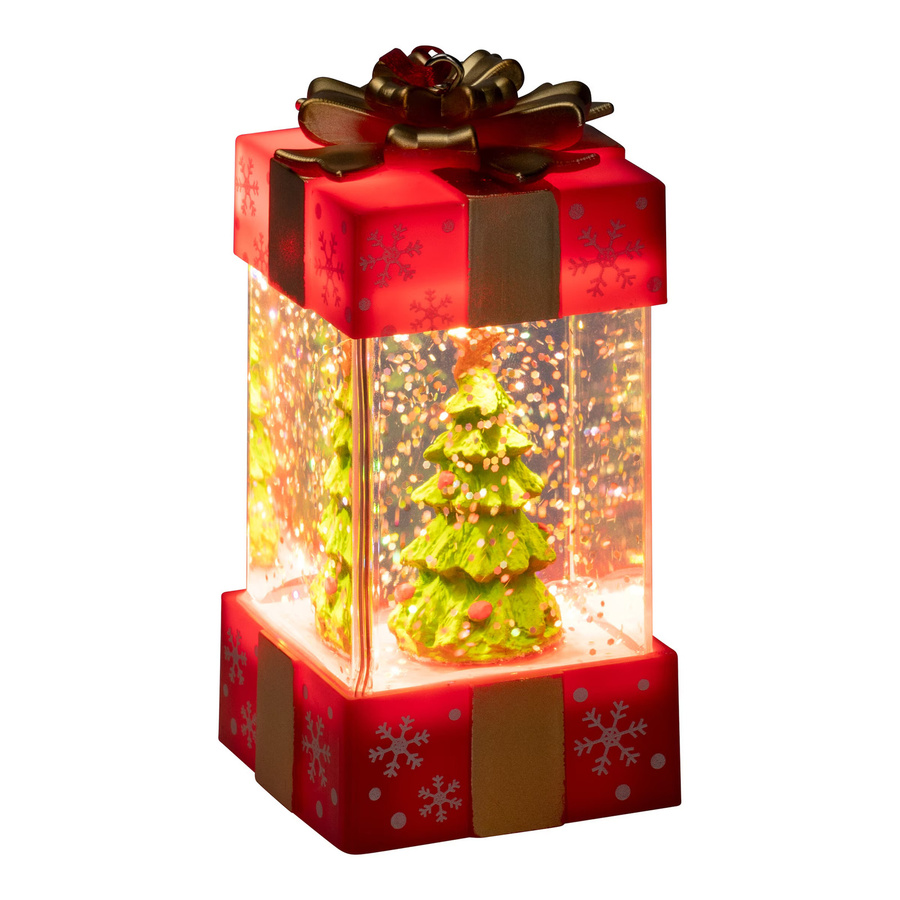 Viva Domo Dekofigur Glitter-Geschenk-Tannenbaum in Grün, Rot und Gelb - Bild 2