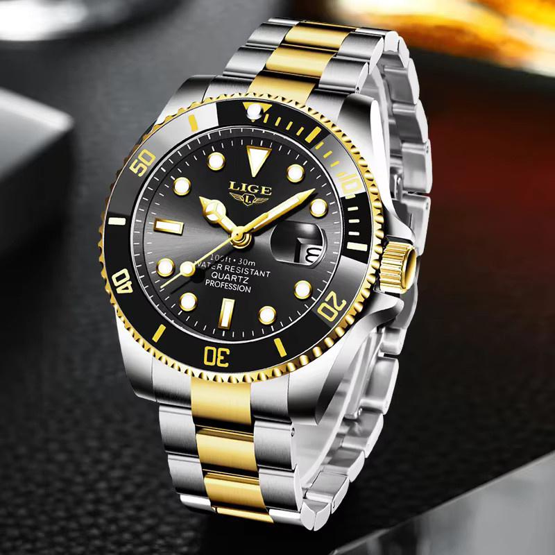 LIGE Armbanduhr Quarz, Edelstahl, 30 ATM, Datum, Herren - Bild 4