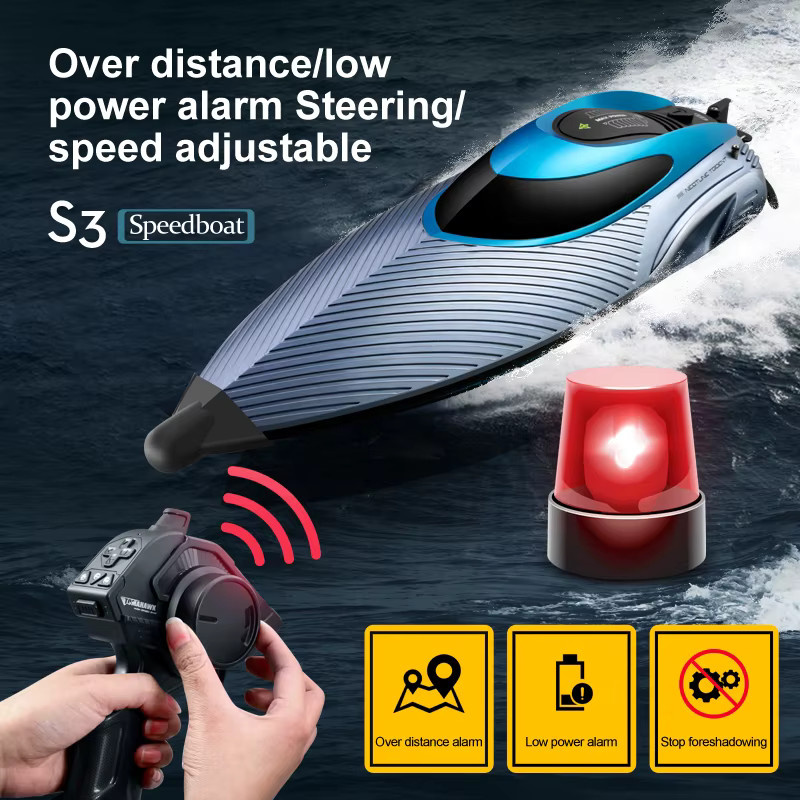 Fremego S3 RC Schnellboot, Hochgeschwindigkeits-RC-Rennboot, mit Beleuchtung - Bild 4