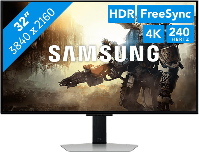 Samsung Odyssey OLED G80SD S32DG800SU Gaming-Monitor, 32 Zoll, 4K UHD, 240 Hz, OLED, Silber/Schwarz - Bild 1