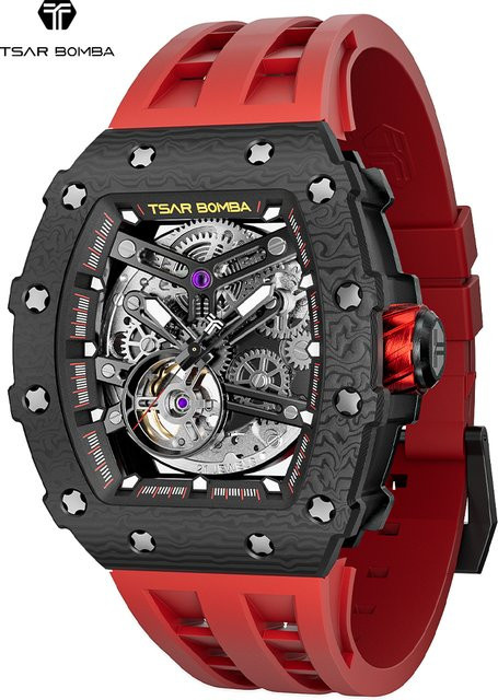TSAR BOMBA Armbanduhr, Automatik, Edelstahl, Carbon Faser Lünette, Herren - Bild 1