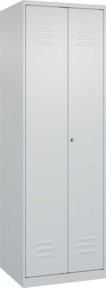 C+P PSA Doppel-Spind Classic PLUS mit 2 Abteilen, Grau, H x B x T: 185 x 60 x 50 cm, mit Zylinderschloss und Kleiderstange - Bild 1