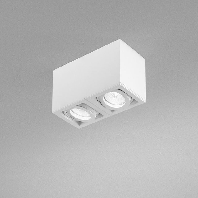 DLS Lighting Light Box 2 Deckenstrahler aus Aluminium in Weiß mit verstellbaren LED-GU10 Leuchtmitteln - Bild 1