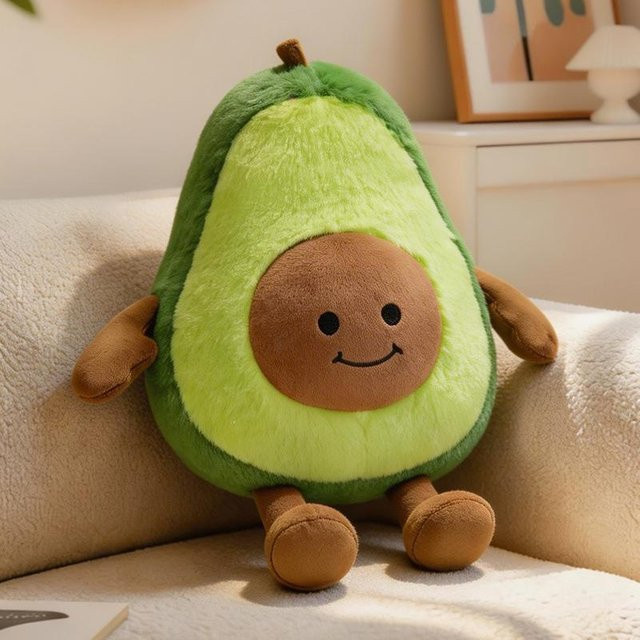 Yiran toy Kawaii Humanoide Avocado Weiße Böse Puppe Plüschtier, 30cm, ab 14 Jahren - Bild 1