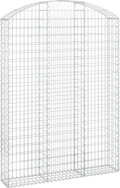 vidaXL Gabione mit Hochbogen aus verzinktem Eisen in Silber, B/T/H: 150 x 30 x 220 cm - Bild 1