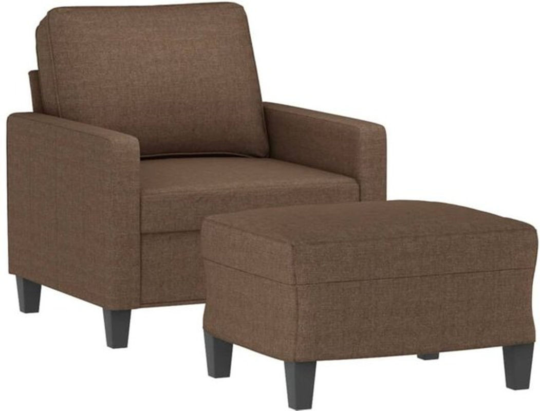 vidaxl Relaxsessel mit Hocker in Braun aus Stoff und Metall im modernen Design - Bild 1