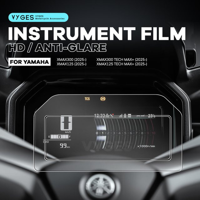 VYGES Schutzfolie für Yamaha XMAX 300 Tech MAX+ und XMAX 125 Tech MAX+ ab Baujahr 2025, TFT-Display Schutzfolie, transparent - Bild 1