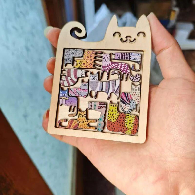 Feisifan Katzenform Holz Puzzle, ab 14 Jahre - Bild 5