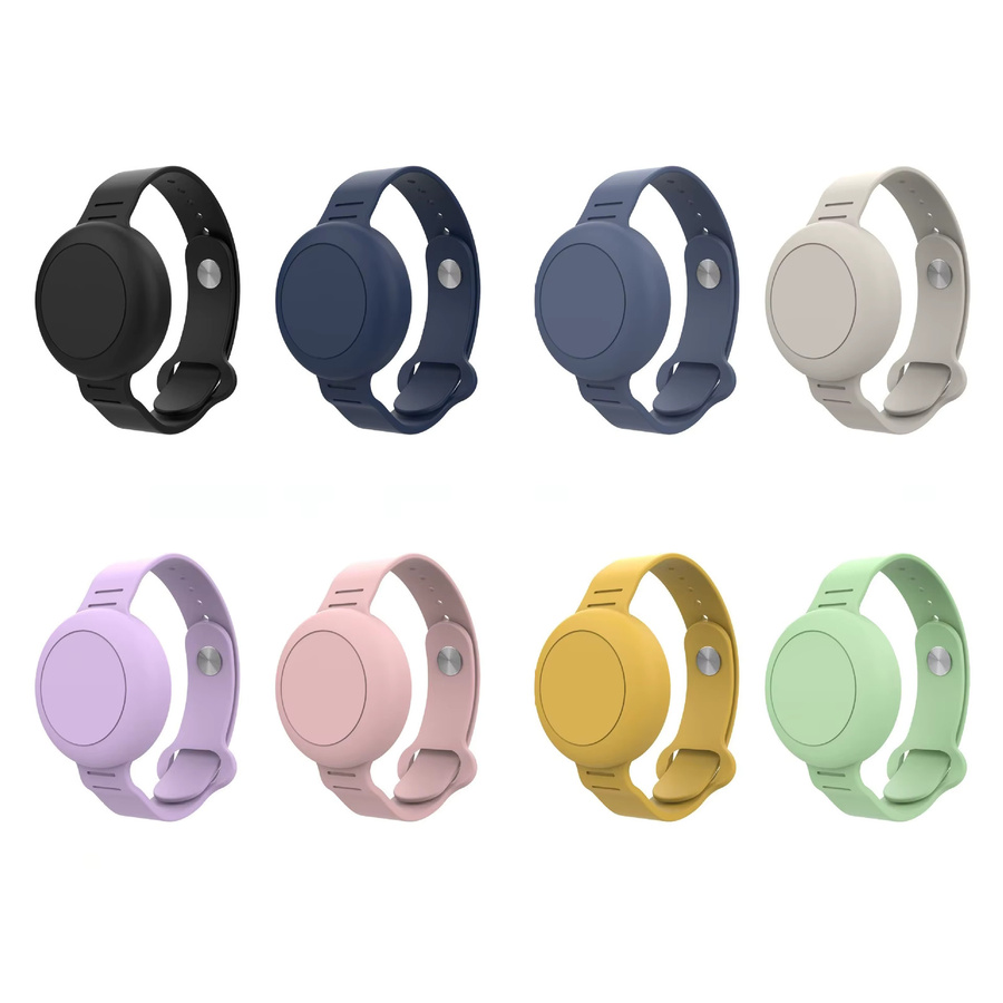 Wasserdichtes Silikon-Armband für Apple AirTag in Lila für Kinder - Bild 3