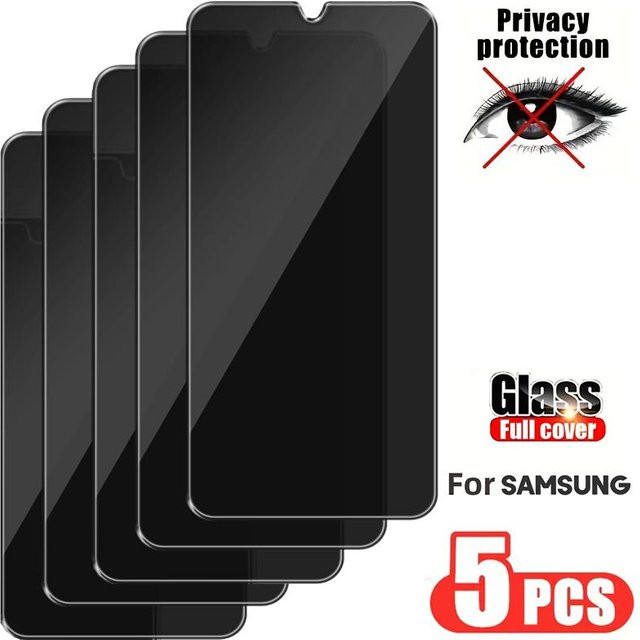 5 Stück Sichtschutz-Schutzglas aus gehärtetem Glas für Samsung Galaxy A17 A16 A26 A56 A36 A54 A55 A34 A25 A14 A15 A52S A53 S20 S21 S23 S24 S25 FE in Schwarz - Bild 1