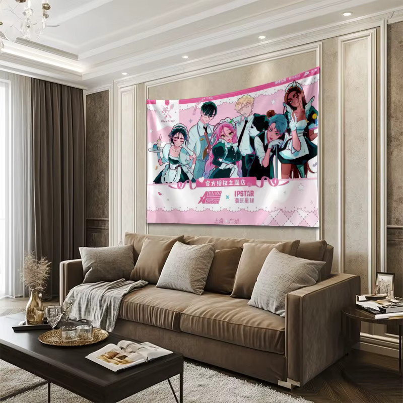 VIKAMA Alien Stage Maid Cafe Wandteppich, Anime Hintergrundtuch für dein Schlafzimmer, Mehrfarbig, Breite: 60 cm, Höhe: 40 cm - Bild 3