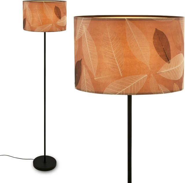 Briloner Stehleuchte Swing in Schwarz und Braun mit Papierschirm im Boho-Stil, E27 Fassung, Höhe: 161 cm - Bild 1