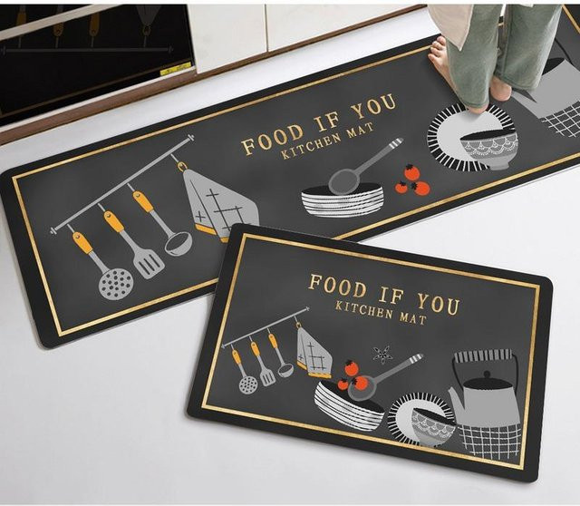 Rutschfeste und saugfähige Kieselgurmatte von Yiran Furniture in Schwarz für Badezimmer und Küche, B/T: 40 x 60 cm und 40 x 120 cm - Bild 1