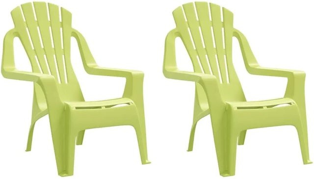 vidaXL Kinder-Gartenstühle 2er-Set Grün mit Holzoptik B/T/H: 37 x 34 x 44 cm - Bild 1