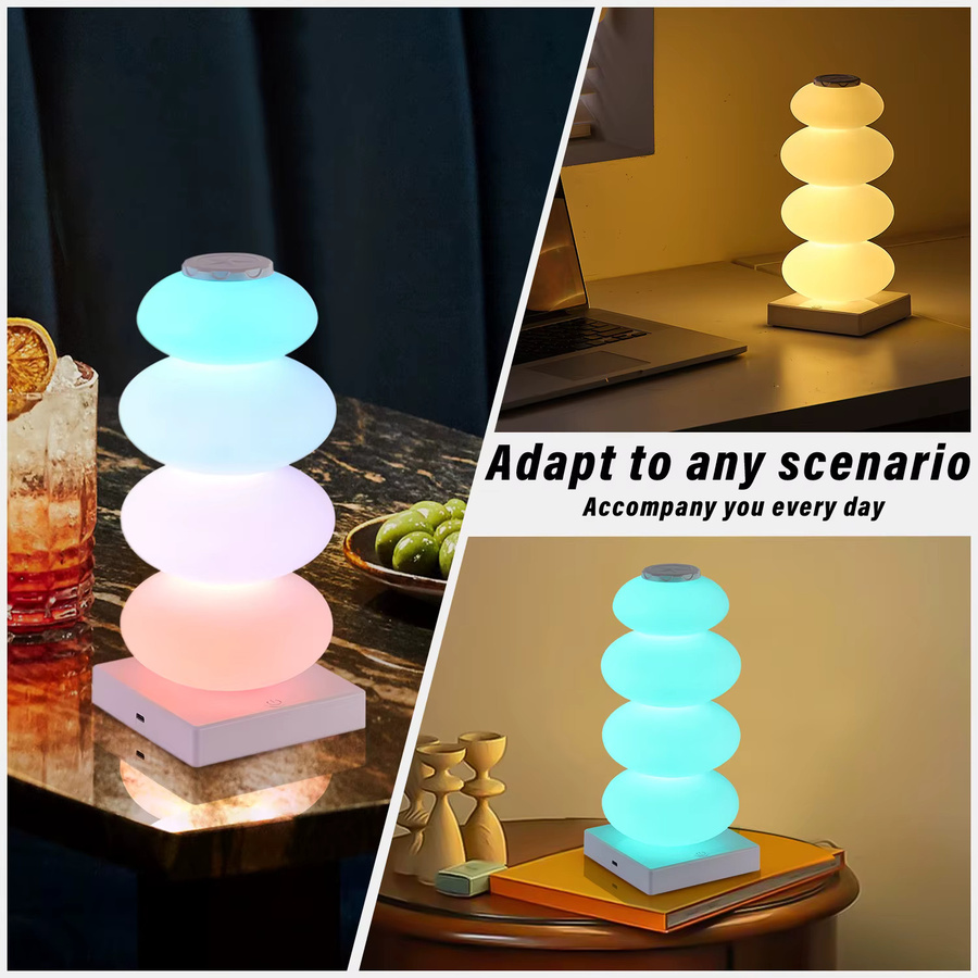 Topwinson LED RGB Tischlampe mit Touch-Schalter und 16 Farben für Schlafzimmer und Nachttisch, Multicolor, B/T/H: 27,0 x 11,5 x 11,5 cm - Bild 2