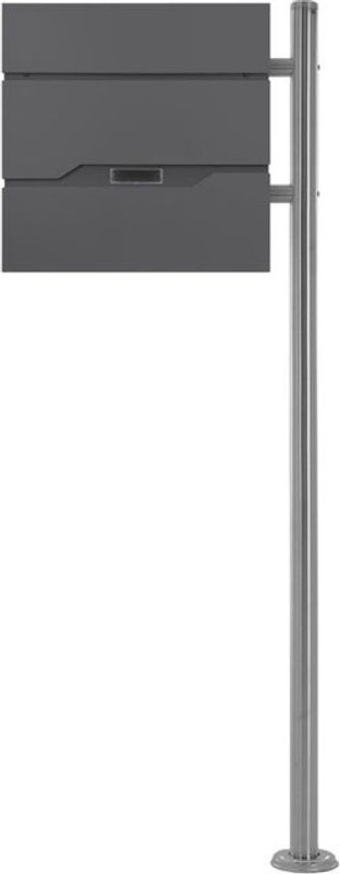 ML-Design Standbriefkasten mit Zeitungsfach aus Edelstahl in Anthrazit, B/T/H: 37 x 11 x 36,5 cm - Bild 2