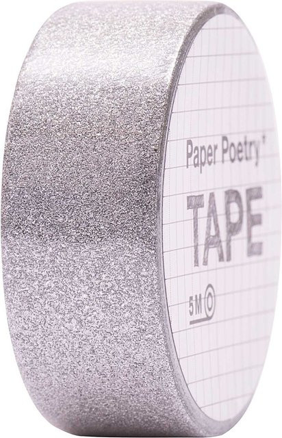 Rico Design Paper Poetry Glitter Washi Tape Silber Breite: 1,5 cm, Länge: 5 m - Bild 1