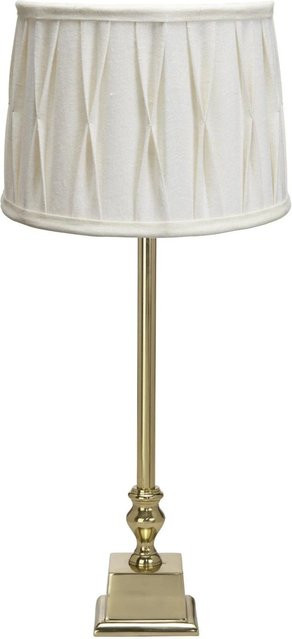 PR Home Linné Tischleuchte in Gold mit cremeweißem Stoffschirm, Höhe: 51,0 cm, Breite: 20,0 cm, Tiefe: 40,0 cm - Bild 1