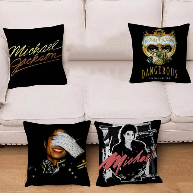 KAYOU Kissenbezug Michael Jackson Dekoratives quadratisches Kissen in Schwarz B/B: 30 x 30 cm - Bild 1