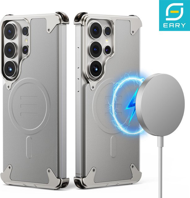 Eary Lederhülle für Samsung Galaxy S26 Ultra in Grau, schlanke und stoßfeste Schutzhülle - Bild 1