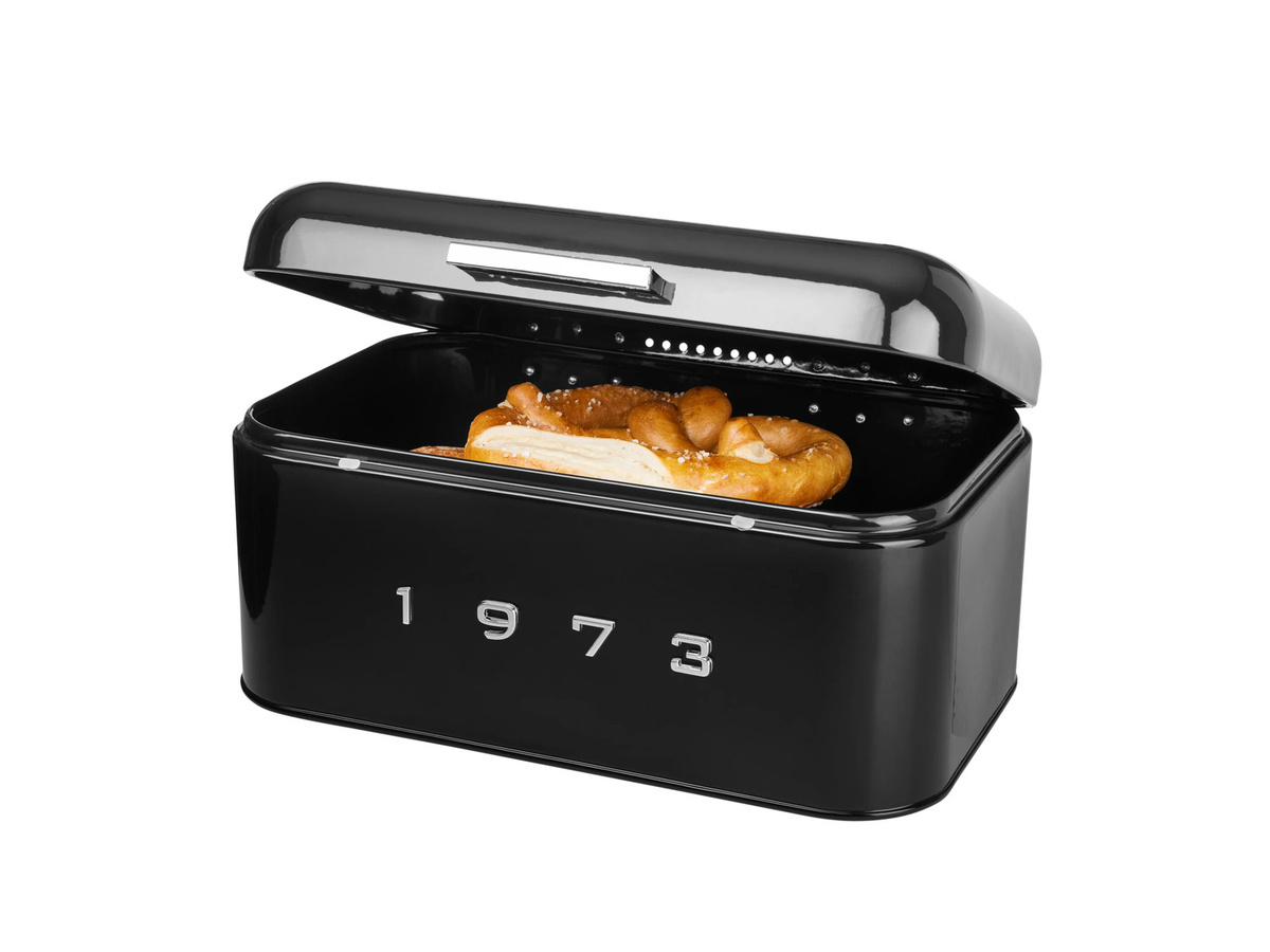 SILVERCREST® Brotkasten aus Metall mit Belüftung und rutschfesten Füßen, Schwarz, B/T/H: 29,5 x 15,5 x 19,5 cm - Bild 3