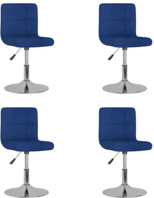 Set aus 4 drehbaren Esszimmerstühlen von vidaxl in Blau aus Stoff mit Metallgestell im modernen Design - Bild 1