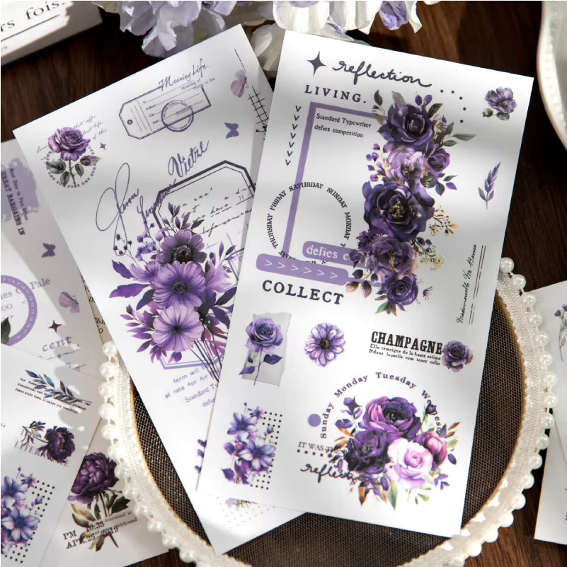 Journal GO 6 Stück dekorative Blumen Aufkleber für Scrapbooking und Planer in Multicolour - Bild 2