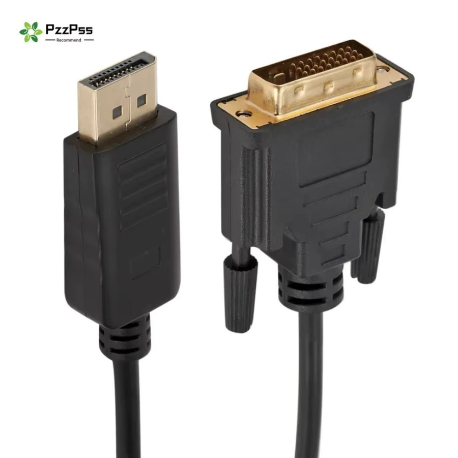 PzzPss DisplayPort zu DVI Adapter Konvertierungskabel in Schwarz für Full HD 1080p, Länge: 1,8 m - Bild 4