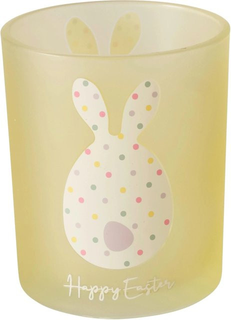 Mömax Teelichthalter Eggard aus Glas in Hellgelb, rund, Durchmesser: 7,0 cm, Höhe: 8,4 cm - Bild 1