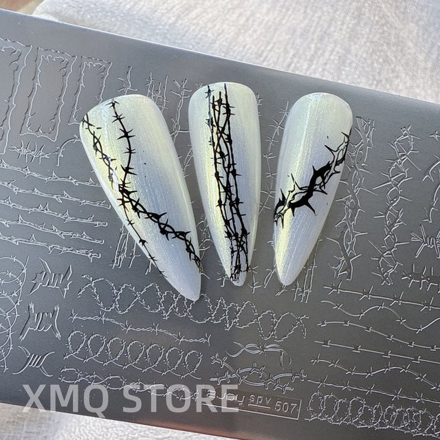 XMQ Nail Art Stamping Plates Thorns Templates Water Ripple - Bild 1