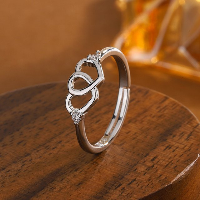 GaGa-Duck Ring, 925 Silber, Kristall, Herzform - Bild 1