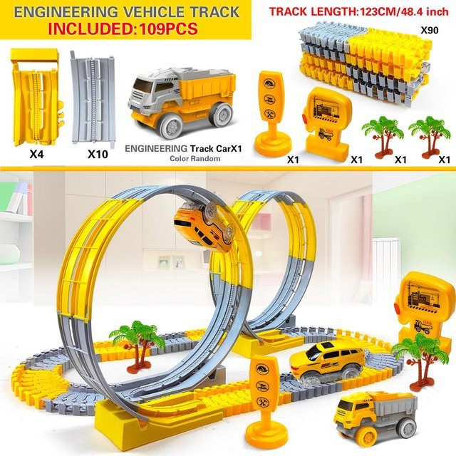 Linyi toy car Elektrisches Dinosaurier-Schienenauto, Magische Kletterbahn, ab 4 Jahren - Bild 1