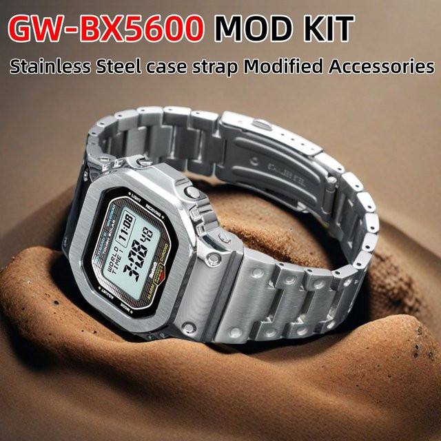 Casio Mod-Kit Edelstahlgehäuse & Armband, Edelstahl, Silber, Herren - Bild 1