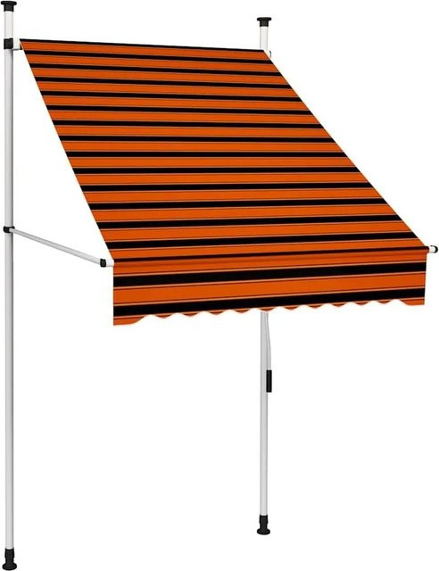 vidaXL Einziehbare Markise Handbetrieben in Orange und Braun mit Breite: 100 cm - Bild 1