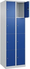 C+P Schließfachschrank Classic PLUS mit 2 Abteilen in Lichtgrau und Enzianblau, B/T/H: 60 x 50 x 185 cm - Bild 1