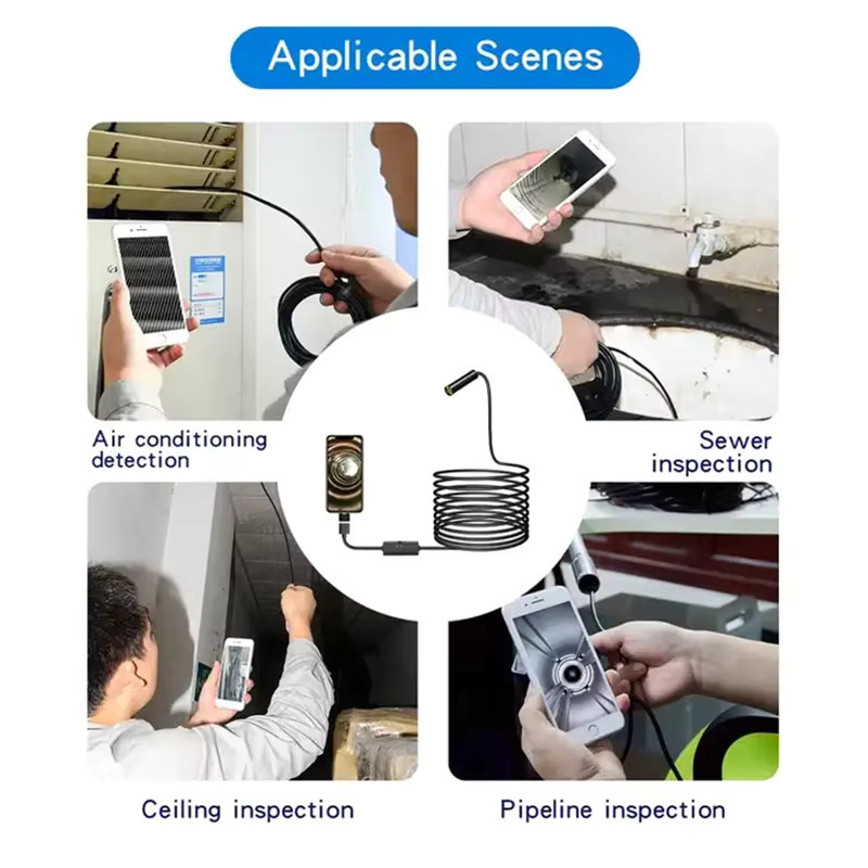 AEVYVKV 3in1 Endoskop Kamera für Rohrleitungen und Kanalisation mit 5MP und 12mm Linse, Schwarz, USB Typ C für Android und iPhone - Bild 4