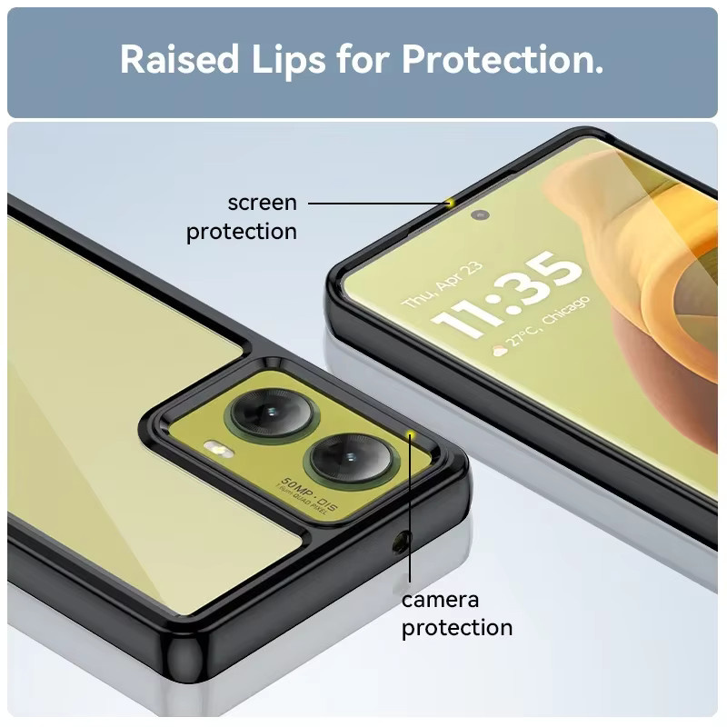 Transparente TPU Schutzhülle für Motorola Moto G85 G04 G04S G24 Power G34 G54 G84 E14 in Bunt und Schwarz - Bild 1
