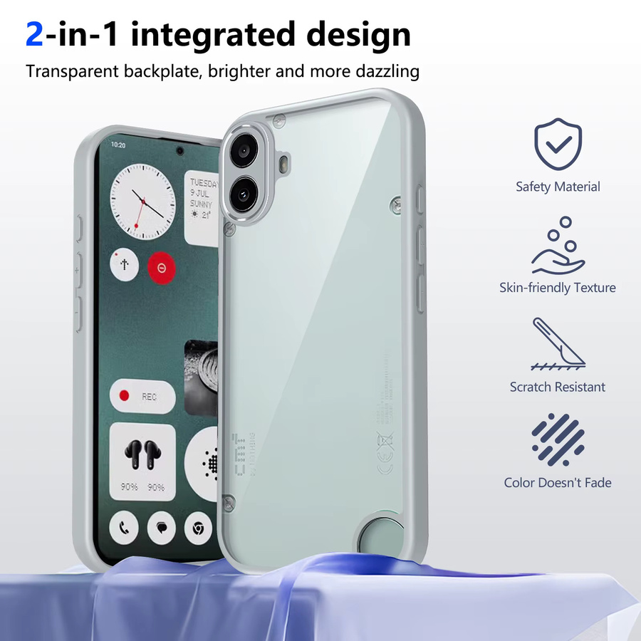 CMF By Nothing Schutzhülle für Nothing CMF Phone 1, transparente Silikonhülle mit matter Rückseite und stoßfestem Luftpolster-Design - Bild 2